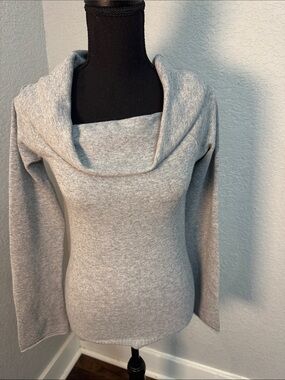 mandee Light Gray Cowl Neck Sweater